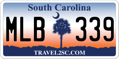 SC license plate MLB339