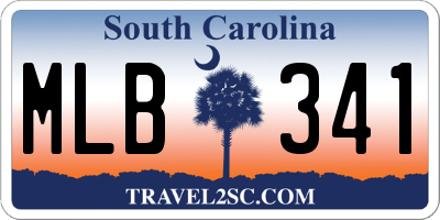 SC license plate MLB341