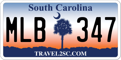 SC license plate MLB347