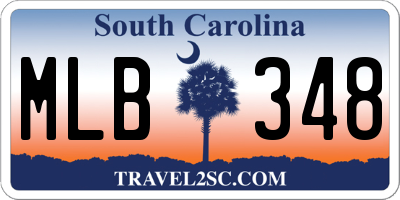 SC license plate MLB348