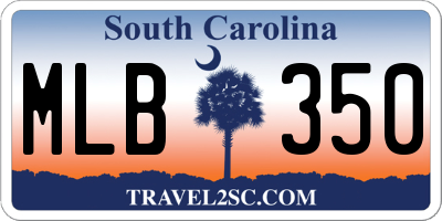 SC license plate MLB350