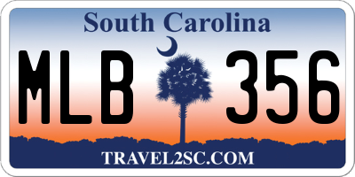 SC license plate MLB356