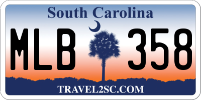 SC license plate MLB358