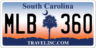 SC license plate MLB360