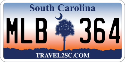 SC license plate MLB364