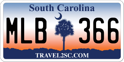 SC license plate MLB366