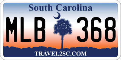 SC license plate MLB368