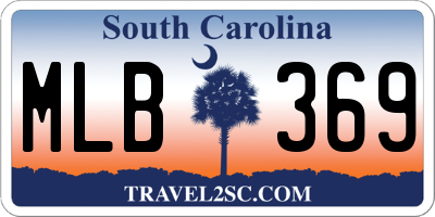 SC license plate MLB369