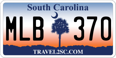 SC license plate MLB370