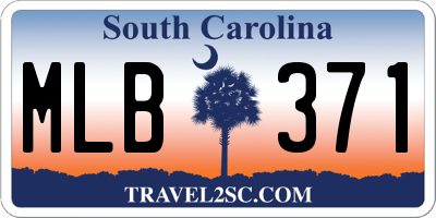 SC license plate MLB371