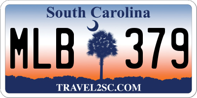 SC license plate MLB379