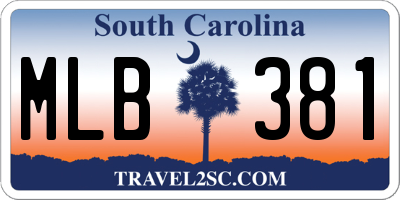 SC license plate MLB381