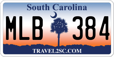 SC license plate MLB384