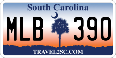 SC license plate MLB390