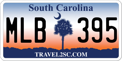 SC license plate MLB395