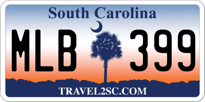 SC license plate MLB399
