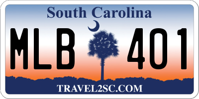 SC license plate MLB401