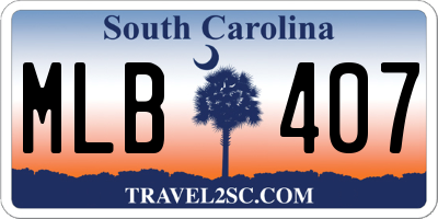 SC license plate MLB407