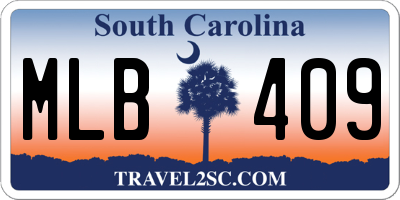 SC license plate MLB409