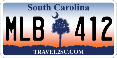 SC license plate MLB412