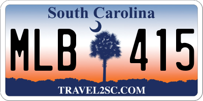SC license plate MLB415