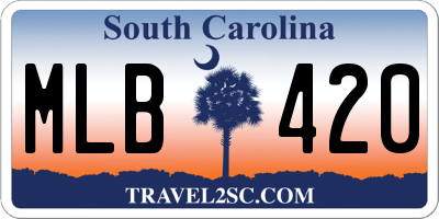 SC license plate MLB420