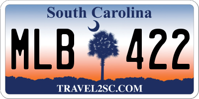 SC license plate MLB422