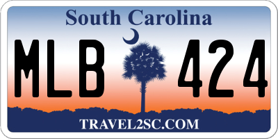 SC license plate MLB424