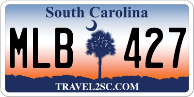 SC license plate MLB427