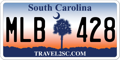SC license plate MLB428