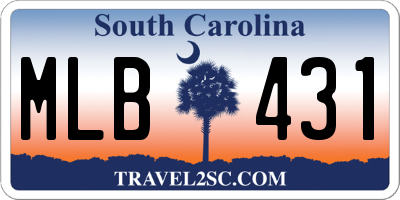 SC license plate MLB431