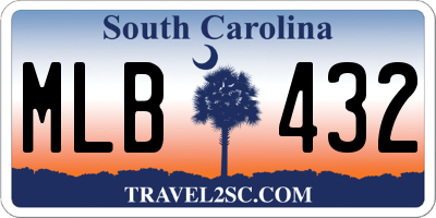 SC license plate MLB432