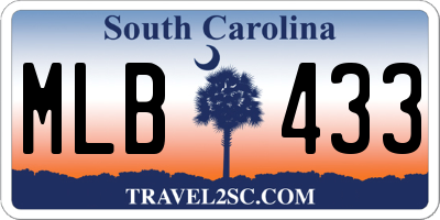 SC license plate MLB433