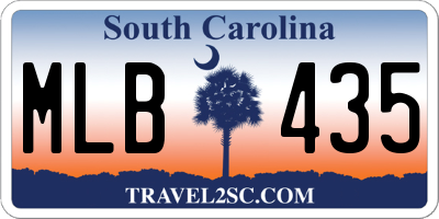 SC license plate MLB435