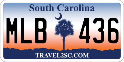 SC license plate MLB436