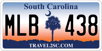 SC license plate MLB438