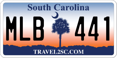 SC license plate MLB441