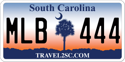 SC license plate MLB444