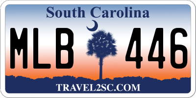 SC license plate MLB446