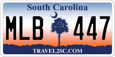 SC license plate MLB447