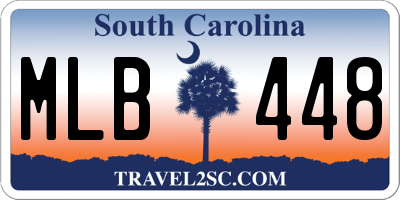 SC license plate MLB448