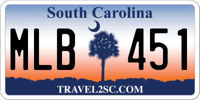 SC license plate MLB451