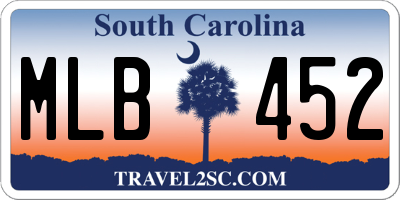 SC license plate MLB452