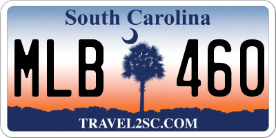 SC license plate MLB460