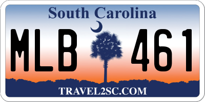 SC license plate MLB461