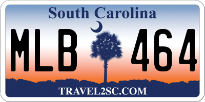 SC license plate MLB464
