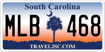 SC license plate MLB468
