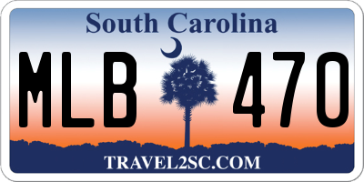 SC license plate MLB470