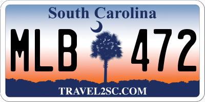 SC license plate MLB472