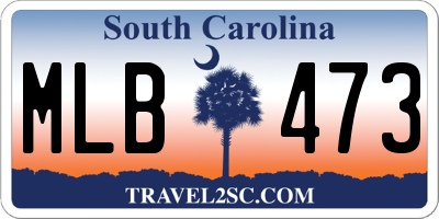 SC license plate MLB473